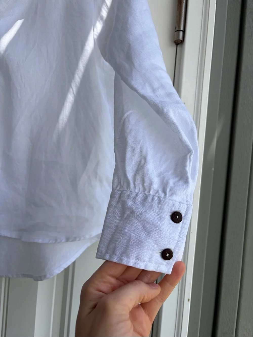 Classic White Button-Down Women's Blouse - Picture 3 of 6